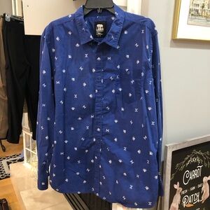 Route 66 Men’s Long Sleeve Geometric Button Up Collared Dress Shirt